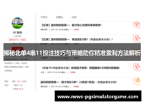 揭秘北单4串11投注技巧与策略助你精准盈利方法解析
