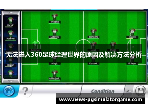无法进入360足球经理世界的原因及解决方法分析