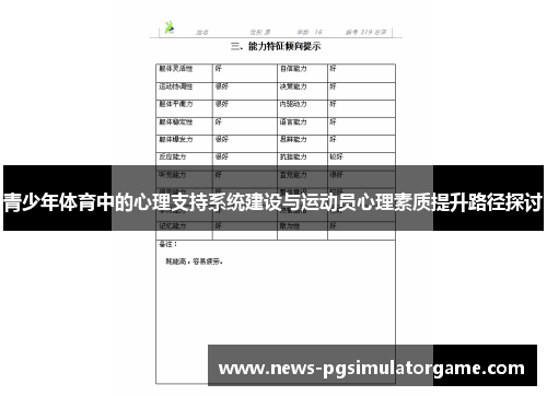 青少年体育中的心理支持系统建设与运动员心理素质提升路径探讨