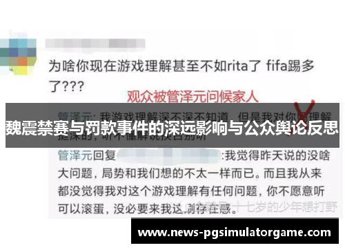 魏震禁赛与罚款事件的深远影响与公众舆论反思